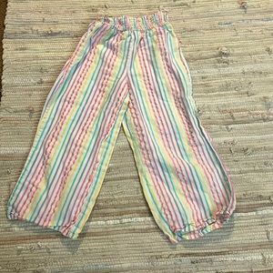 Girls cotton rainbow colored capri  summer pants